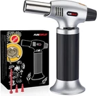 Funowlet Butane Torch Lighter, Refillable Kitchen Blow Small, Silver New. Price: $21.05.