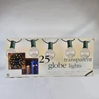 New Target 25 Clear Transparent Globe Lights Green Wire Indoor Outdoor 24FT. Price: $19.49.