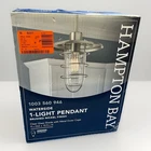 Hampton Bay Waterside 1-LIGHT Pendant Brushed Nickel 1003-560-946 New Open Box. Price: $21.59.