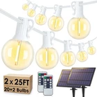 Larkvue 50FT(2X25FT) Solar String Lights Outdoor With Remote, Waterproof Dimm... New. Price: $83.46.