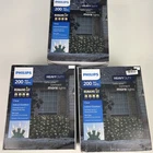 Three (3) Boxes Philips 200CT 4' 8' Heavy Duty Net Lights Clear W/ Green Wire New. Price: $79.99.
