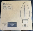 Brightown C9 Led Christmas Light Bulbs, Clear Plastic Shatterproof New. Price: $11.25.