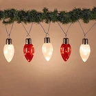 Gerson 10 Count B/o Red & White Bulb Lighted Garland With Ww Micro Led Lights New. Price: $126.61.