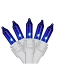 Northlight Set Of 50 White Wire Blue Mini Christmas 2.5" Spacing New. Price: $20.00.