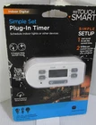 Jasco 36253 My Touch Smart Simple Set Plug-in Timer Indoor Lights/devices New. Price: $9.99.
