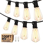 Kondras 100FT Led Outdoor String Lights, Edison Bulbs, Hanging - Black New. Price: $48.00.