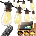 Addlon 54FT Solar String Lights Outdoor Waterproof W/ Remote - Dimmable Patio New. Price: $47.49.