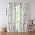 Kayne Studio Linen Textured Botanical Semi Sheer Curtains, Blue Grey Floral F... New. Price: $91.88.