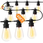 Jerritte Led Outdoor String Lights With 16+1 Edison Ft, Black New. Price: $33.72.