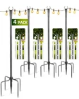 Lryxeg String Light Poles, 4 Pack Outdoor 10FT, Frosted Silver New. Price: $80.99.