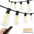 Brightever Led Outdoor String Lights, 150FT Dimmable Patio - Black Open. Price: $52.03.
