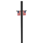 Lamp Post With Plastic Cross Arm And Two 4"X6" American Flags In Black New. Price: $144.86.