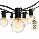 Abeja Outdoor String 100 Ft G40 Patio Lights 105 Edison Glass Bulbs E12 New. Price: $90.98.