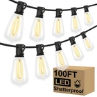 Brightever Led Outdoor String Lights Patio 100FT-WARM White, Black Wire New. Price: $56.84.
