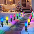 Usokyo 30FT C9 Led Christmas Pathway Lights Outdoor, 20 Multicolor Waterproof New. Price: $39.08.