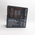 Hampton Bay 300-LIGHT Indoor/outdoor Plug-in Led Willow Curtain String Set Open. Price: $14.98.