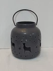 Large Christmas Holiday Target Brown Ceramic Candle Lantern Winter Deer Design Used. Price: $24.99.