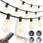 400FT Outdoor String Lights With Remote, Waterproof Dimmable Led Bulbs New. Price: $183.99.