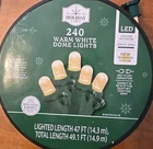 New!! Holiday Time 240 Warm White Led Dome Lights With Green Wire On Reel. Price: $24.99.