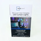 Mainstays 96-COUNT Color-changing Led Curtain Lights, Vertical Strands, Indoor New. Price: $24.99.