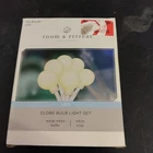 Room + Retreat 100 Led Globe Bulb Light String, Warm White, Indoor/outdoor Open. Price: $8.00.