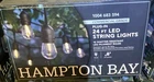 Hampton Bay 12-LIGHT 24 Ft. Black Indoor Outdoor Commercial Grade String New. Price: $20.27.