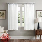 Dancurton White Cafe Curtains 40X48 Pinch Pleat Linen Sheer Tiers New. Price: $71.99.