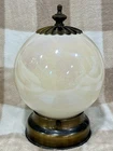 Vintage John Virden Pearl Glass Brass Flush Mount Ceiling Light Fixture C-81 Used. Price: $129.00.