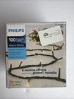 Philips 100 Warm White Concave Led Lights 9 Motion Effects Glisten Twinkle New. Price: $20.00.