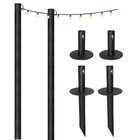 Two 10FT.OUTDOOR String Light Poles With 50 Ft.led Plug Globe Bulb New. Price: $69.99.