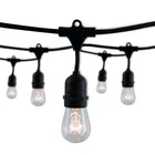 Outdoor/indoor 30 Ft. Plug-in S14 Incandescent Black String Light 12 Sockets Wit New. Price: $42.47.