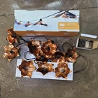 Martha Stewart 10 Metal Copper Petal Flowers Indoor Outdoor Patio String Lights Open. Price: $99.99.