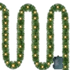 Nerosun 14.8FT Pre-lit Led Artificial Christmas Garland 50 Lights Battery New. Price: $54.01.