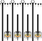 Light Poles 4 Pack 10 Ft Metal Hanging Outdoor Black Nuerpo Strings Stand New. Price: $74.99.