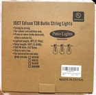 Edison Indoor/outdoor String Lights, Bulbs T38 E12 Base 10FT Spare Bulb, Fuse New. Price: $25.00.