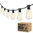 Brightever Outdoor String Lights 150FT, Patio With 75+2 Dimmable ST38 Open. Price: $39.87.