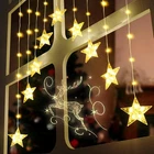 Elktry Christmas Window Lights, 76LED 9 Stars IP65 Battery Operated Curt... New. Price: $47.13.