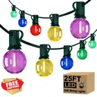 Xingzd 25FT G40 Globe String Lights Multicolor Bulbs Green Wire Outdoor New. Price: $62.99.