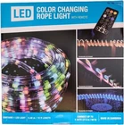 Global Value Led Color Changing 18 Foot Rope Light With Remote, Indoor/outdoor New. Price: $44.95.
