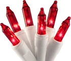 612 Vermont 100 Red Christmas Lights White Wire String, Ul Approved, Indoor New. Price: $18.03.