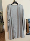 Time & True Spring Summer Light Weight Long Gray Sweater Cardigan Size (12-14) New. Price: $14.00.