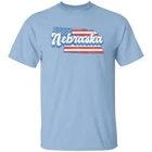 Nebraska Us Flag Unisex T-shirt American Patriotic State Tee White Ash Blue New. Price: $24.99.