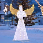 5FT Pre-lit Glittered Christmas Angel Outdoor Decoration With 110 Warm Lights New. Price: $165.99.