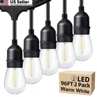 Lakumu Outdoor String Lights Commercial 96FT(48FT*2), BLACK-2700K New. Price: $105.51.