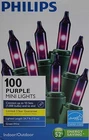 Philips 100 Purple Mini Color Light Set Green Wire Indoor/outdoor Nib New. Price: $13.99.