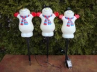 Brightown Set Of 3 Christmas Pathway Lights Led Snowmen Used. Price: $39.99.