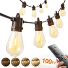 Addlon 100FT Led Outdoor String Lights, Remote Dimmable Patio With Timer New. Price: $85.99.