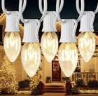 Minetom 100' Christmas String Lights C9 Incandescent Bulbs Replaceable Clear New. Price: $24.99.
