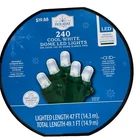 Holiday Time 240 Cool White Led Dome Lights With Green Wire On Reel New. Price: $31.49.