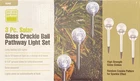 One Stop Gardens Solar Led Crackle Glass Pathway Lights Set 3PC Water Resistant New. Price: $10.00.